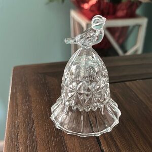 Clear Glass Bell with Bird Topper
